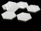 6 30mm Two Hole White Acrylic Double Drilled Plastic Hexagon Open Back Beads
